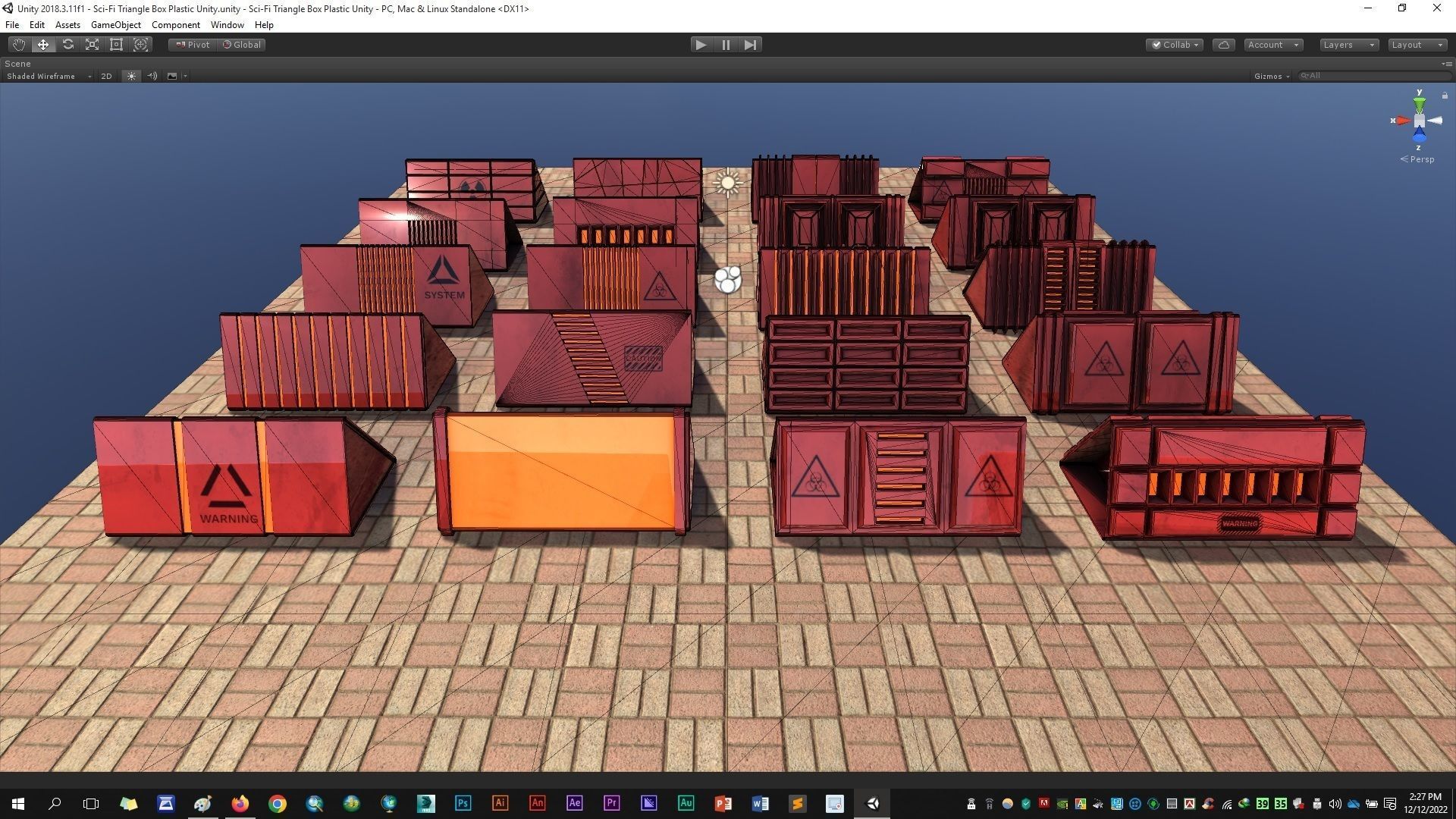 Sci-Fi Triangle Box Plastic Low-poly 3D model_17