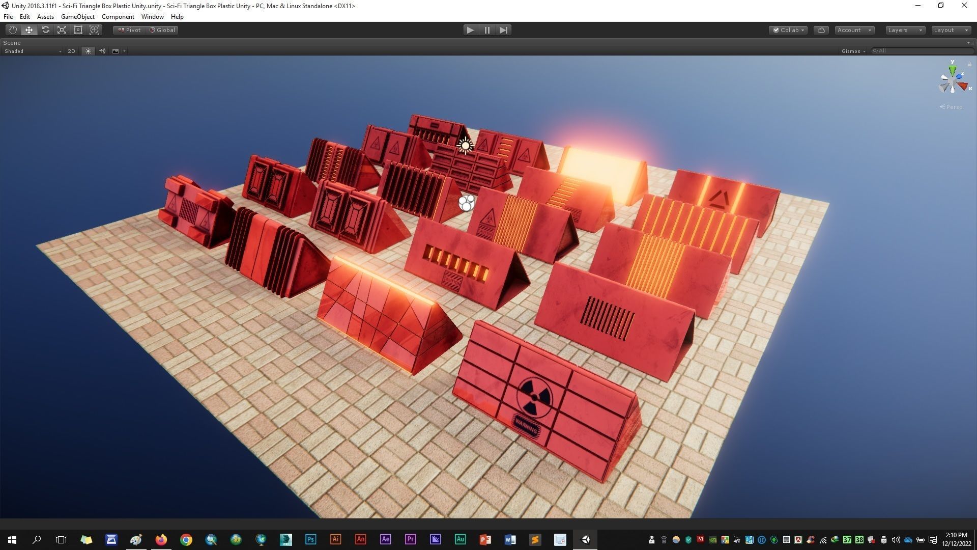 Sci-Fi Triangle Box Plastic Low-poly 3D model_13