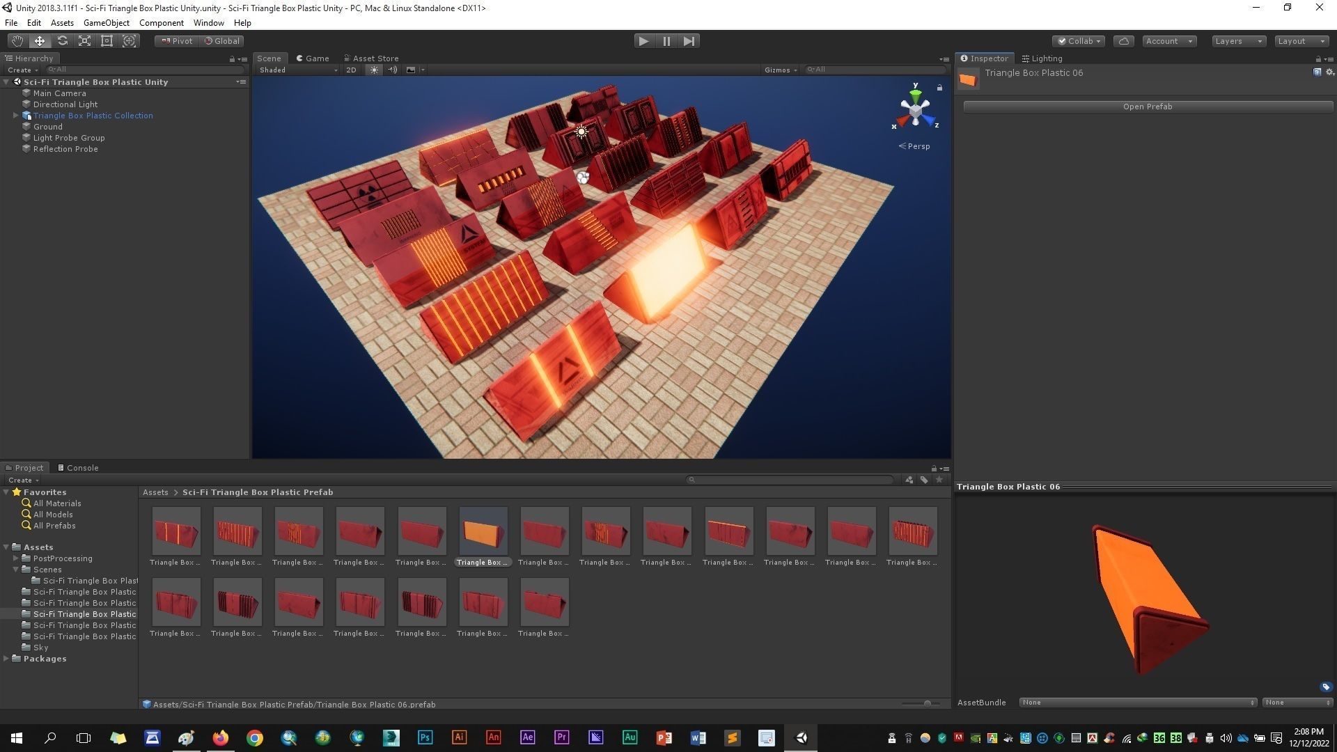 Sci-Fi Triangle Box Plastic Low-poly 3D model_10