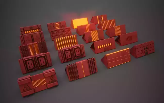 Sci-Fi Triangle Box Plastic Low-poly 3D model