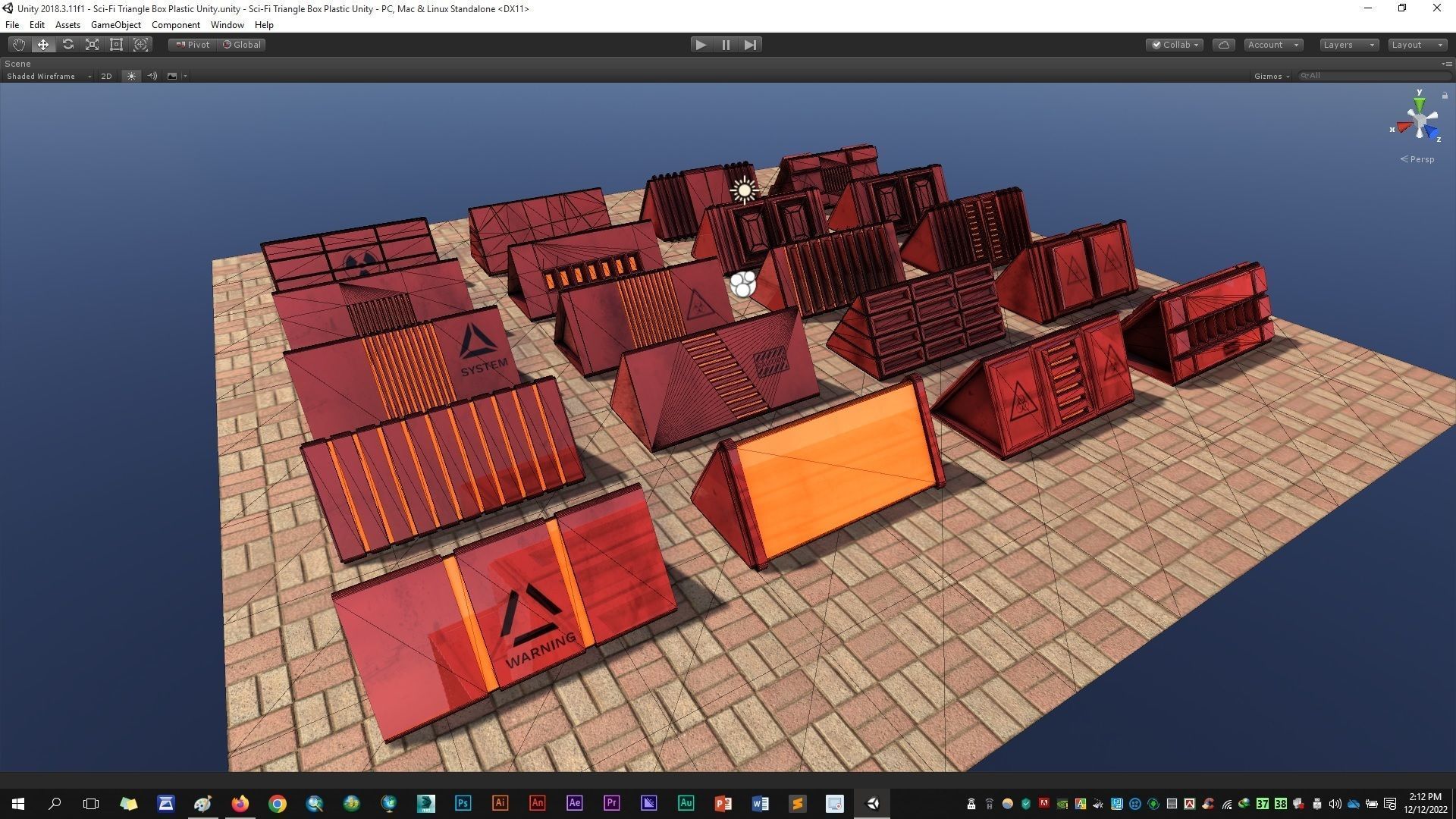 Sci-Fi Triangle Box Plastic Low-poly 3D model_16
