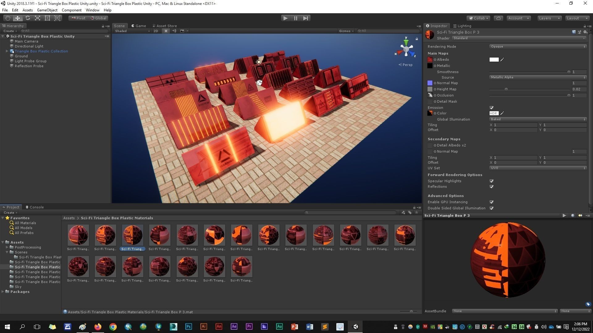 Sci-Fi Triangle Box Plastic Low-poly 3D model_8