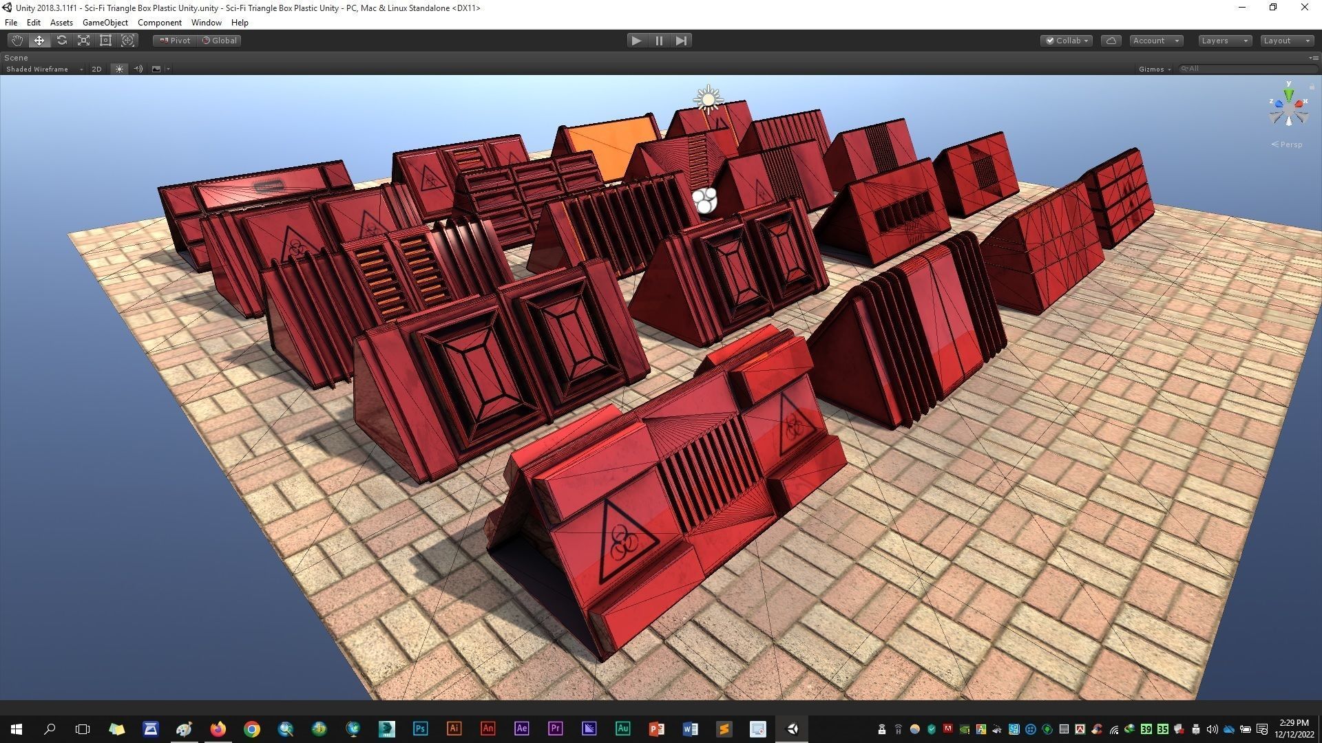 Sci-Fi Triangle Box Plastic Low-poly 3D model_19