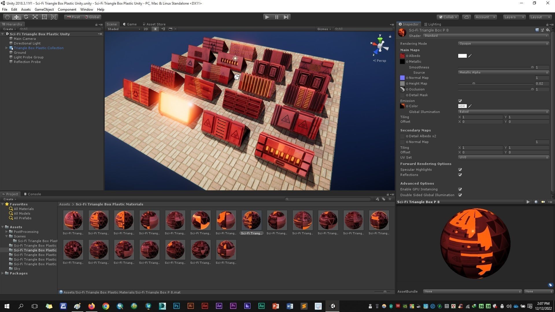 Sci-Fi Triangle Box Plastic Low-poly 3D model_9