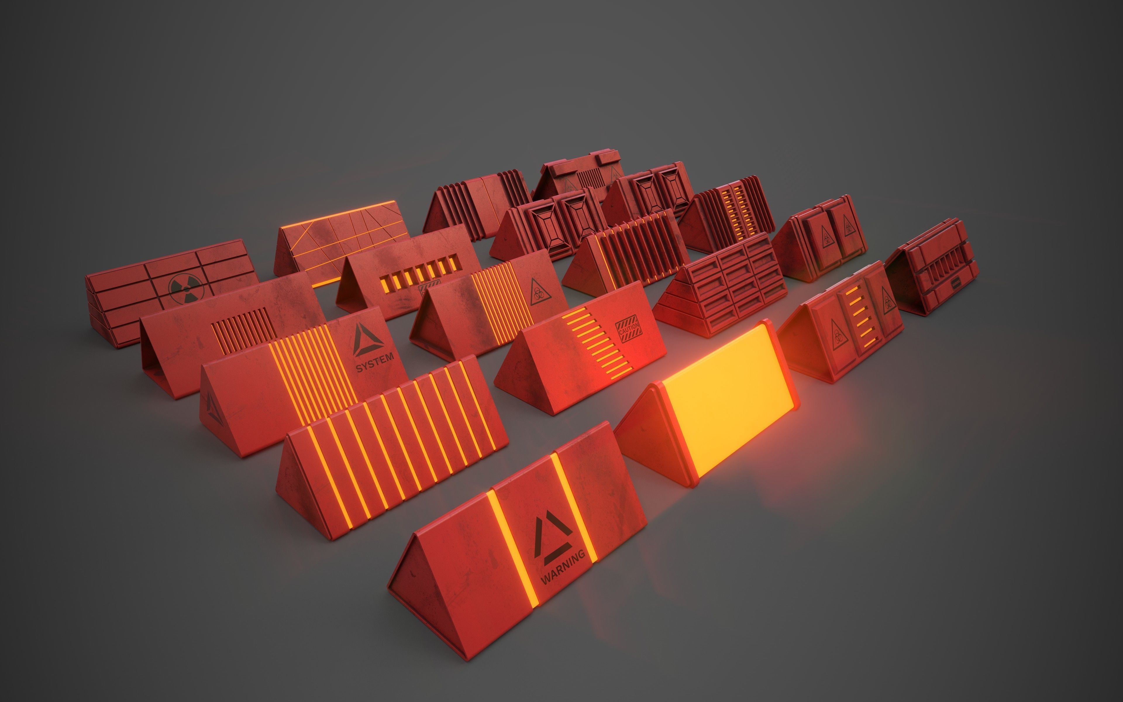 Sci-Fi Triangle Box Plastic Low-poly 3D model_4