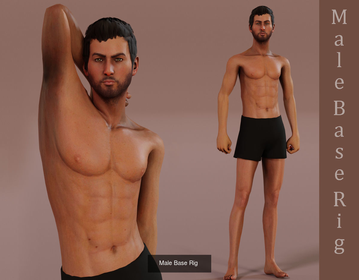 Male Base Rig 4 3D Model Collection_11