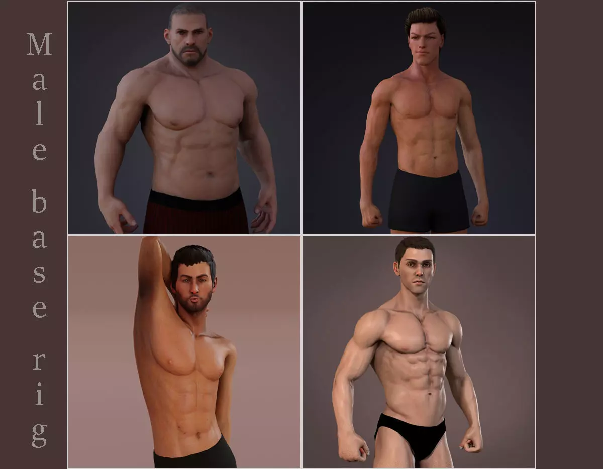Male Base Rig 4 3D Model Collection_0