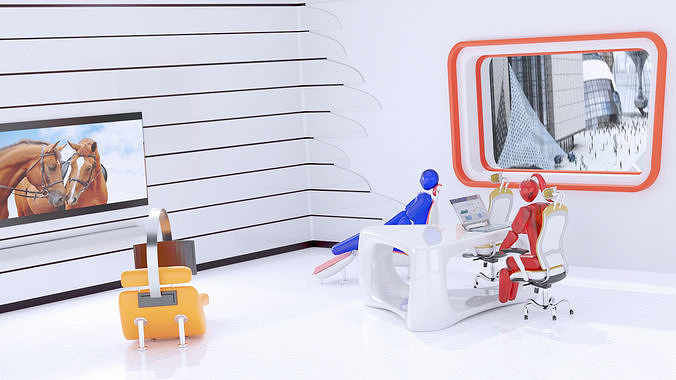 Interior futuristic 3D model