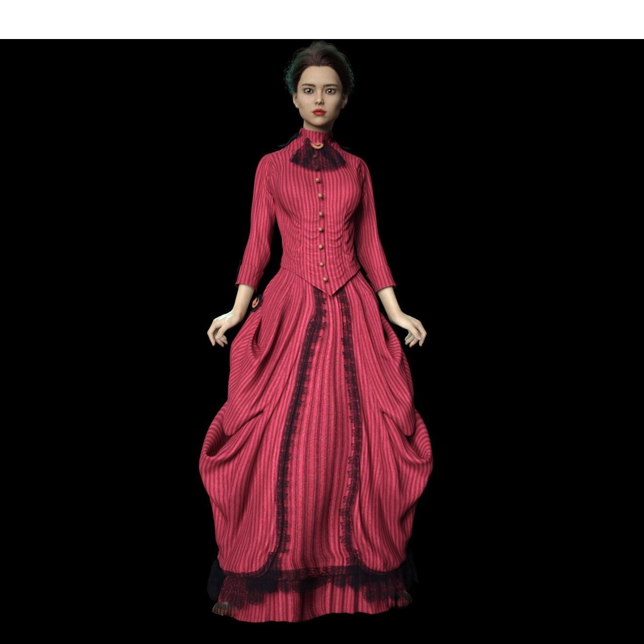 VICTORIAN ERA GIRL 1 3D print model_4