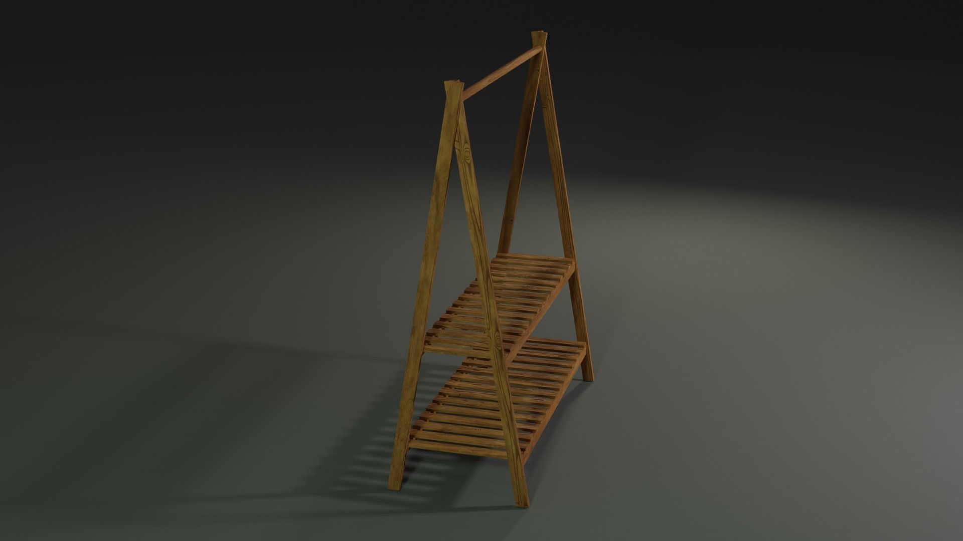 Low Poly Coat Rack  PBR Game Ready Furniture Asset Low-poly 3D model_2
