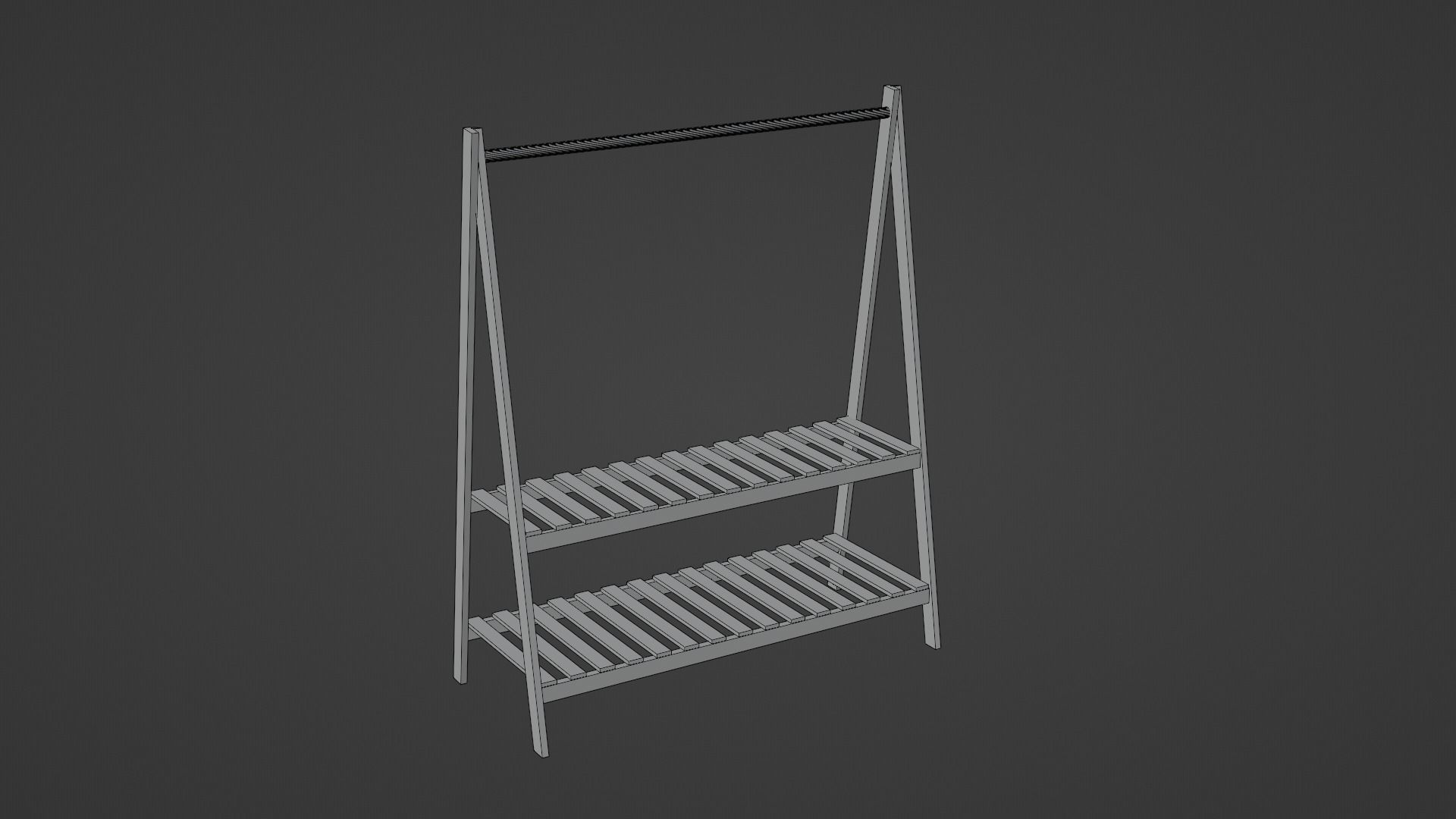 Low Poly Coat Rack  PBR Game Ready Furniture Asset Low-poly 3D model_4