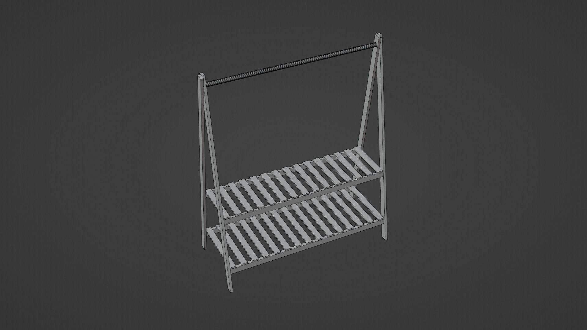 Low Poly Coat Rack  PBR Game Ready Furniture Asset Low-poly 3D model_5