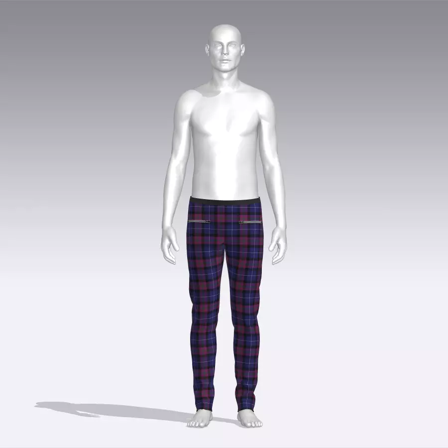 Pants mannequin wearing plaid Low-poly 3D model_0