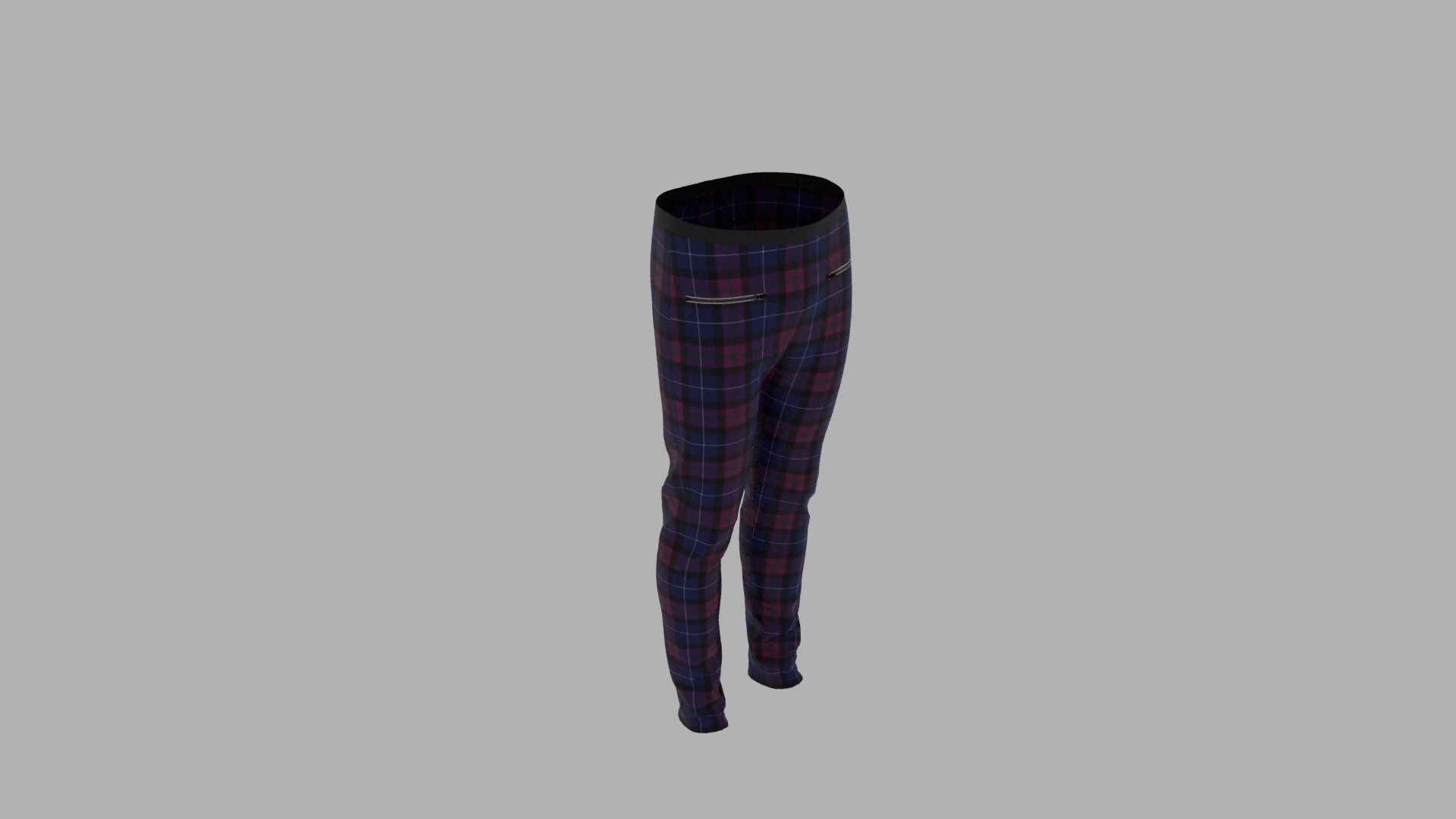 Pants mannequin wearing plaid Low-poly 3D model_6