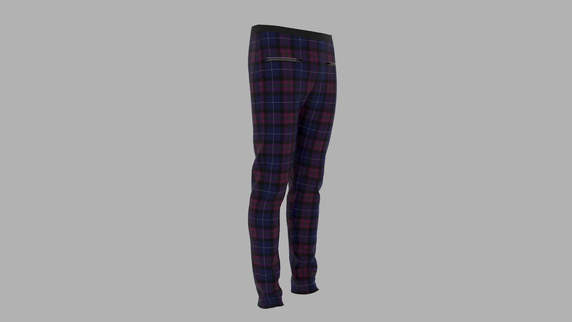 Pants mannequin wearing plaid Low-poly 3D model_3