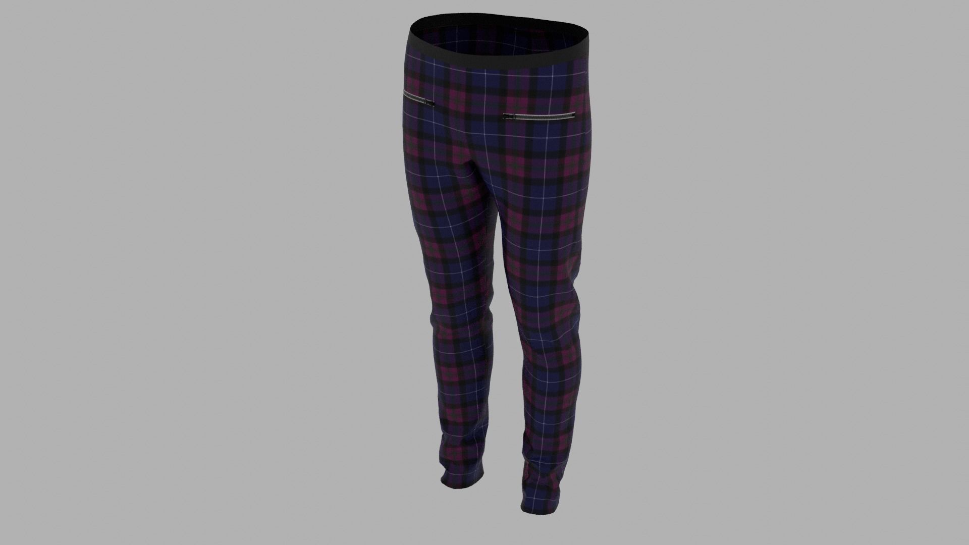 Pants mannequin wearing plaid Low-poly 3D model_5