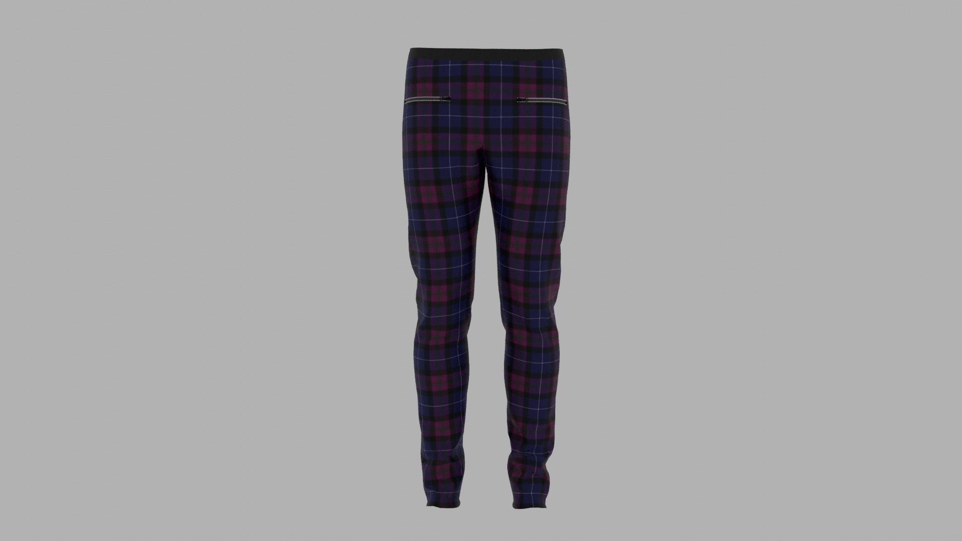 Pants mannequin wearing plaid Low-poly 3D model_1