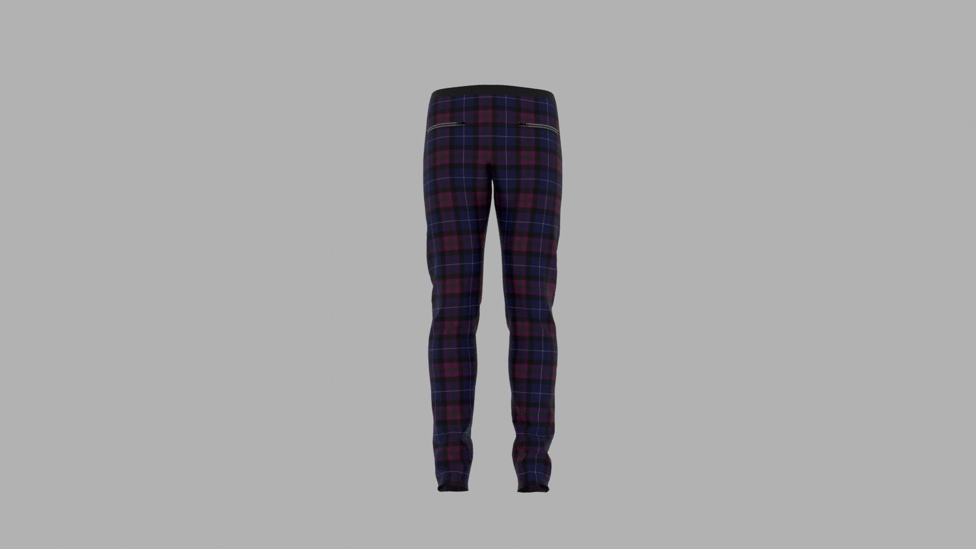Pants mannequin wearing plaid Low-poly 3D model_7
