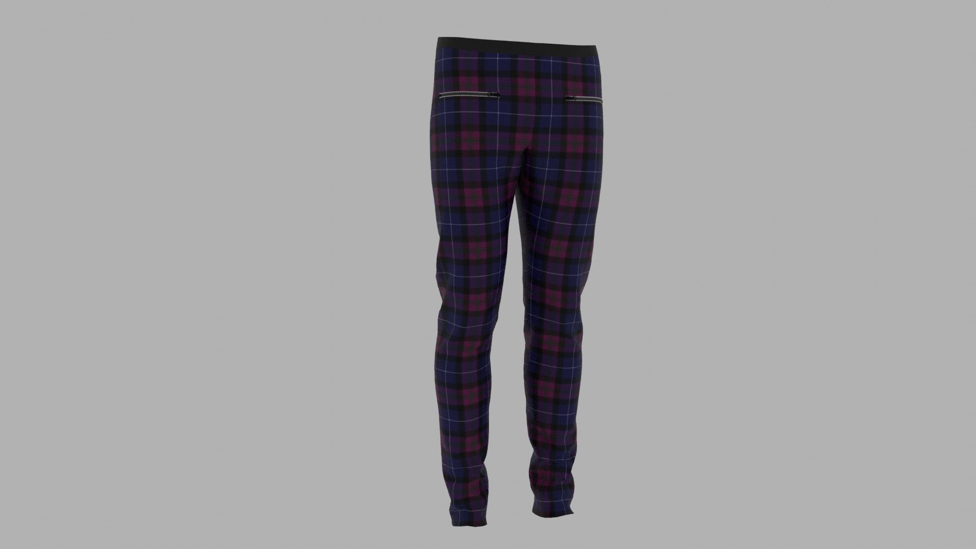 Pants mannequin wearing plaid Low-poly 3D model_4
