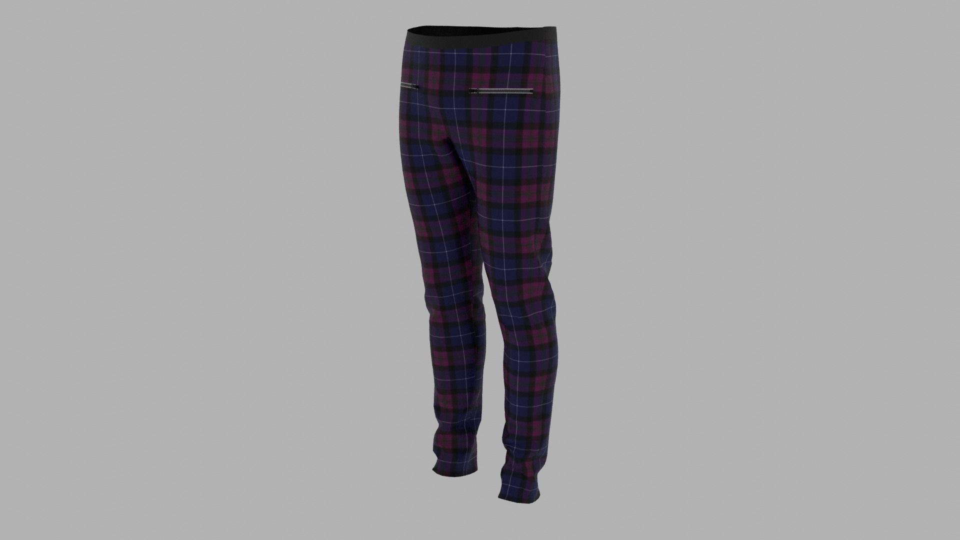 Pants mannequin wearing plaid Low-poly 3D model_2