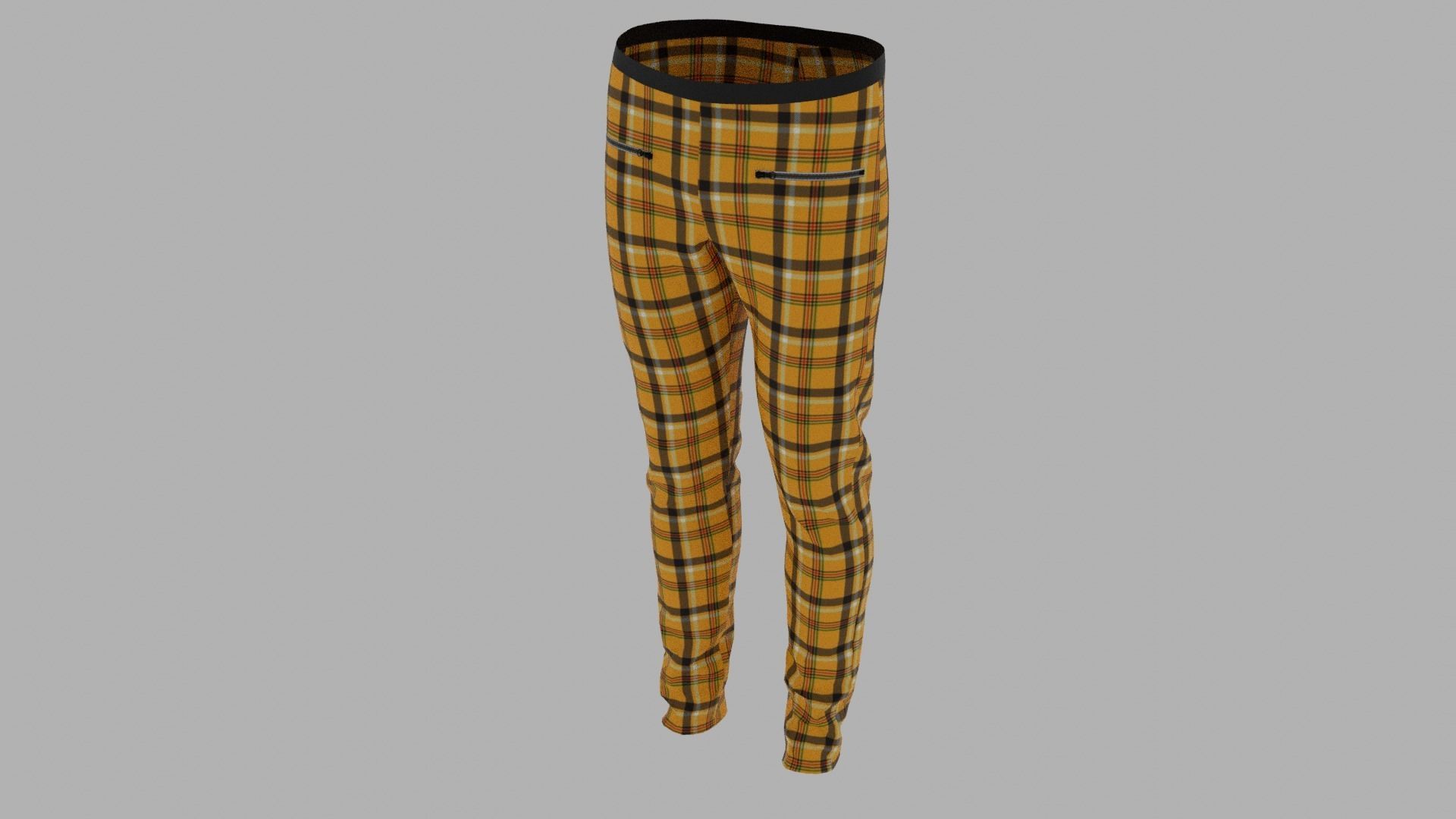 Pants mannequin wearing plaid Low-poly 3D model_5