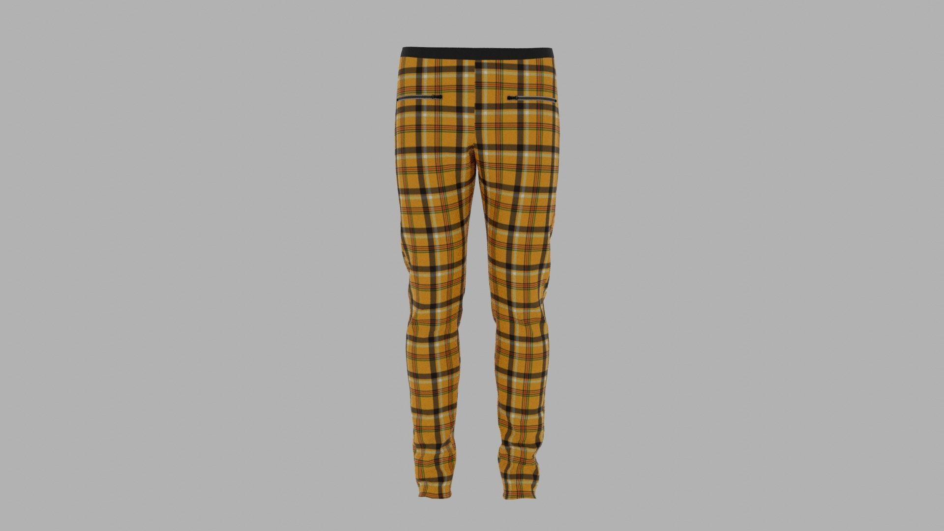 Pants mannequin wearing plaid Low-poly 3D model_1