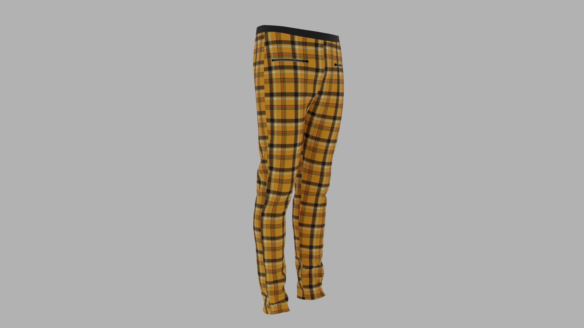 Pants mannequin wearing plaid Low-poly 3D model_3