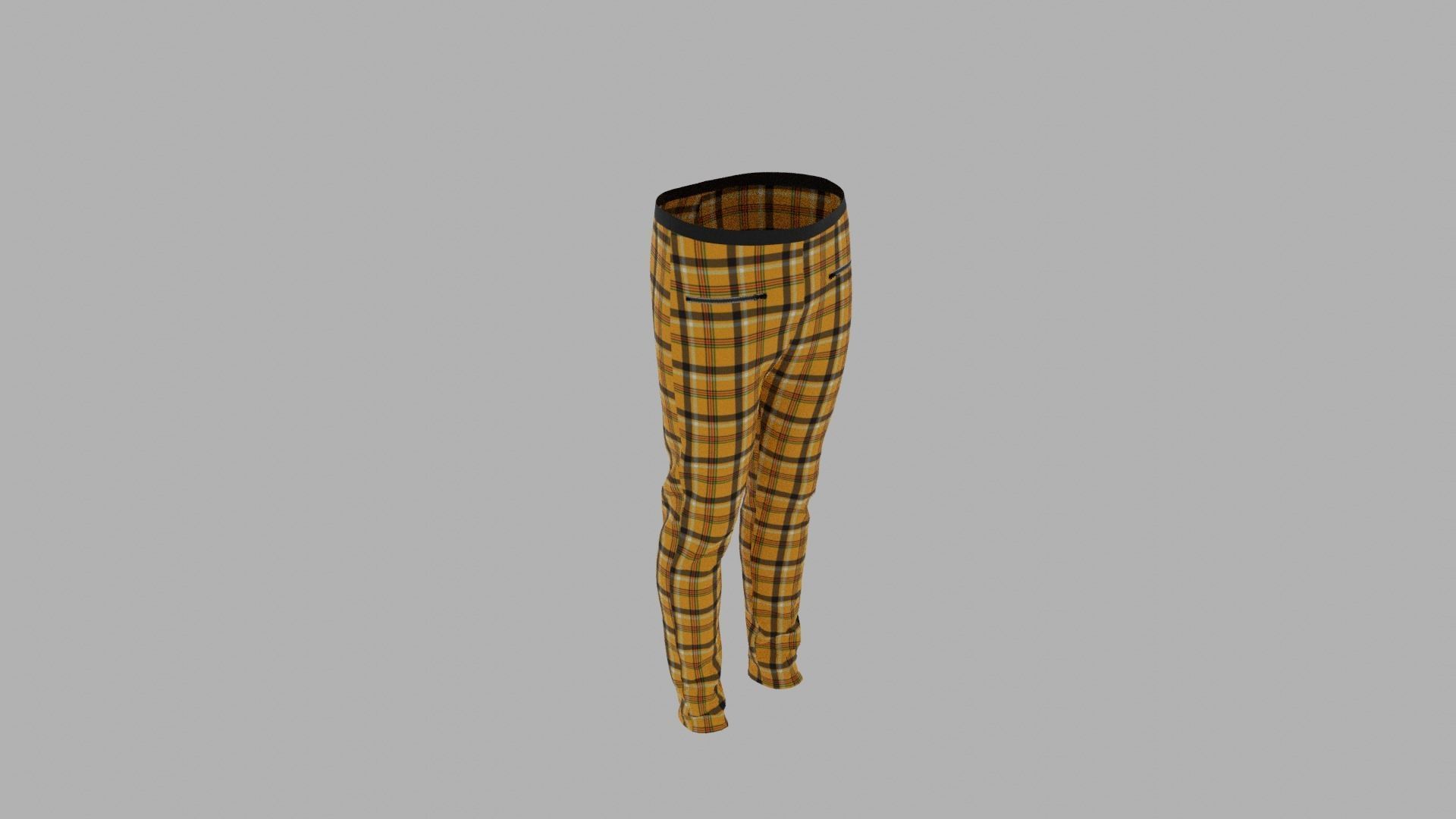 Pants mannequin wearing plaid Low-poly 3D model_6