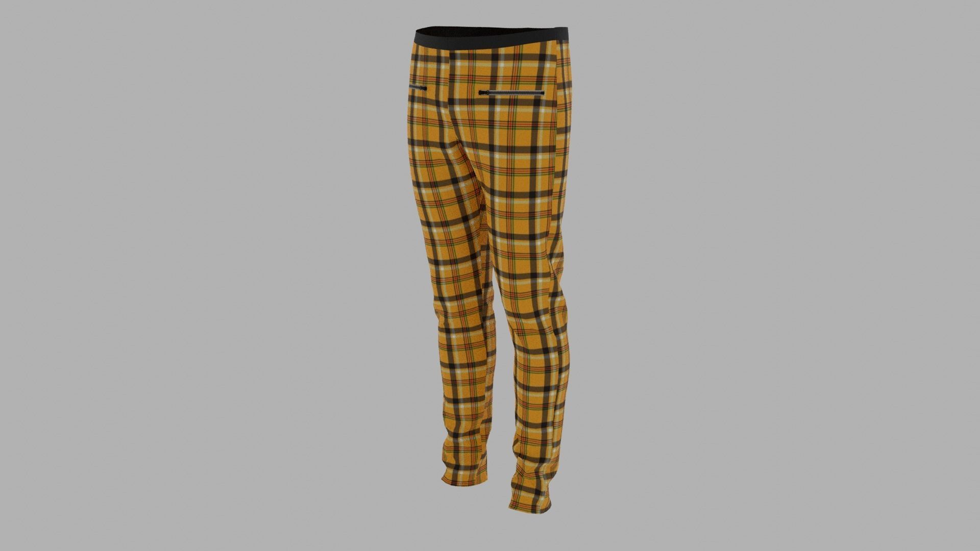 Pants mannequin wearing plaid Low-poly 3D model_2