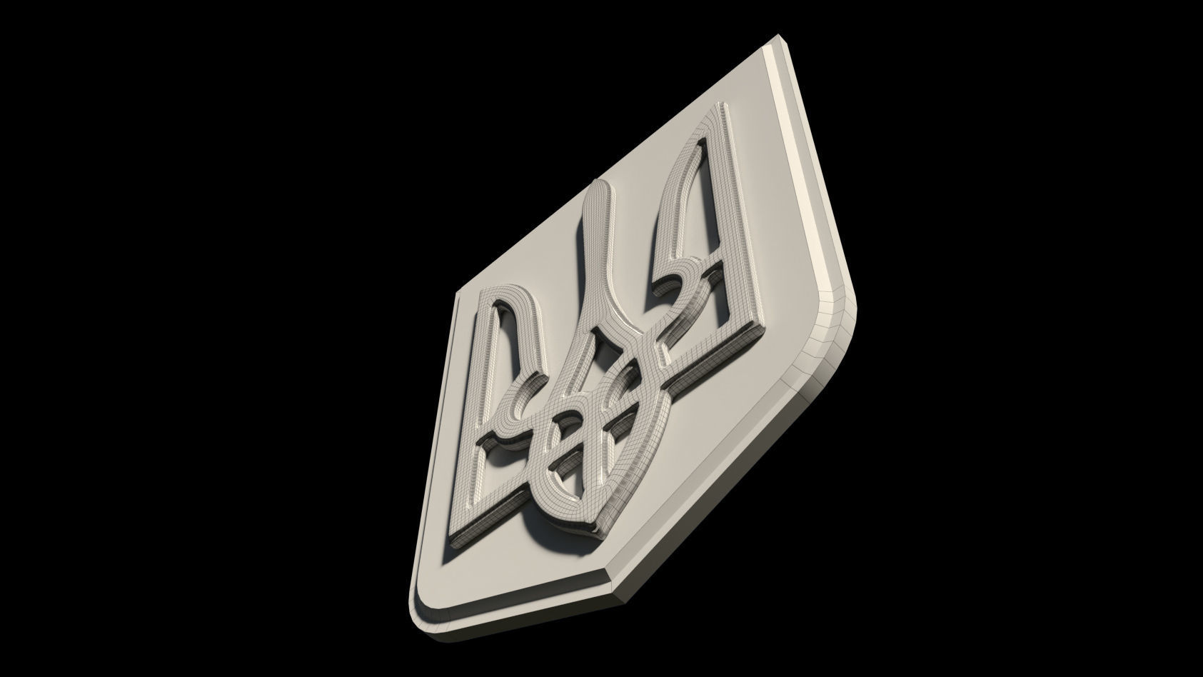State emblem of Ukraine Coat of arms of Ukraine 3D model_3
