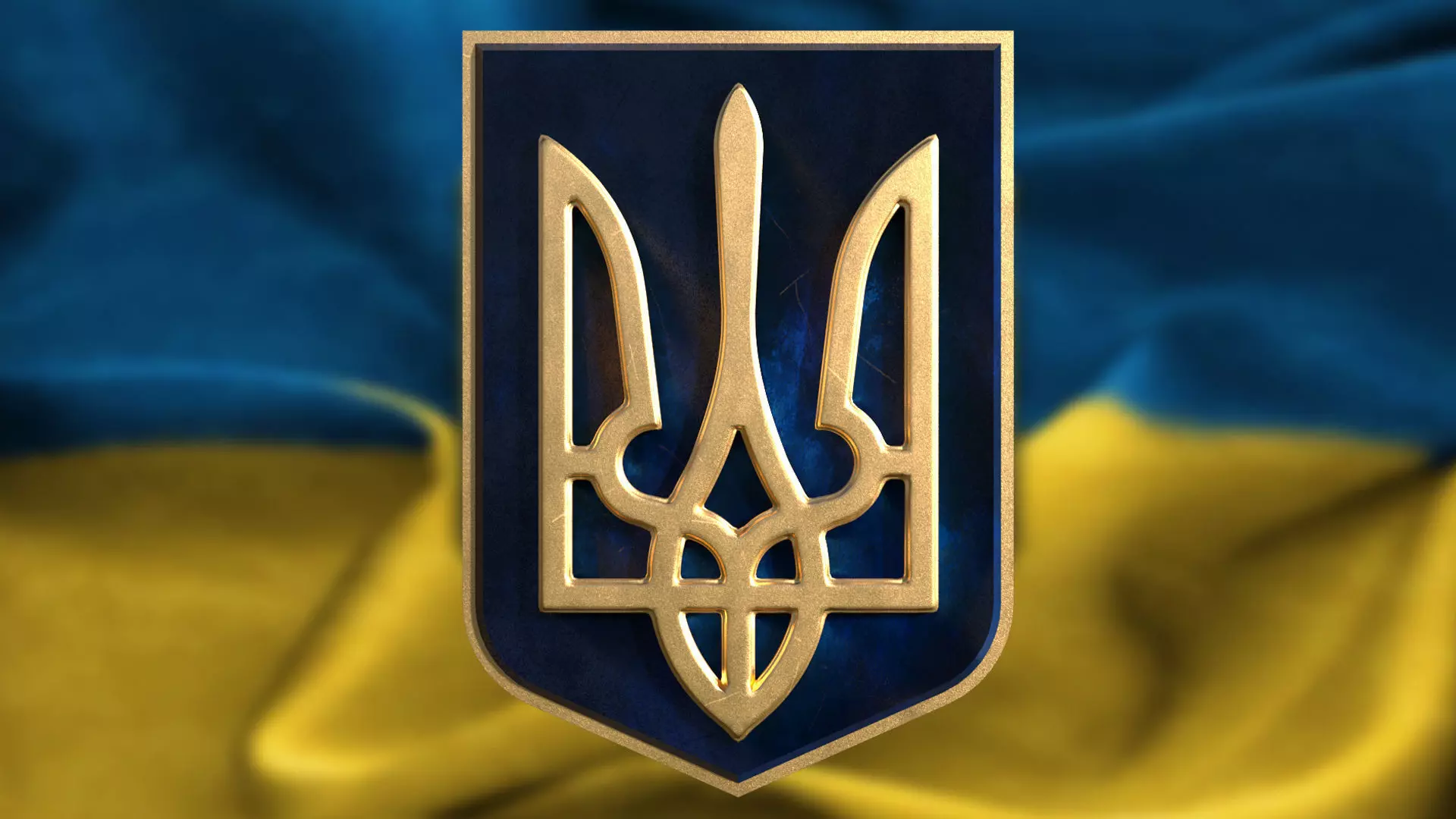 State emblem of Ukraine Coat of arms of Ukraine 3D model_0