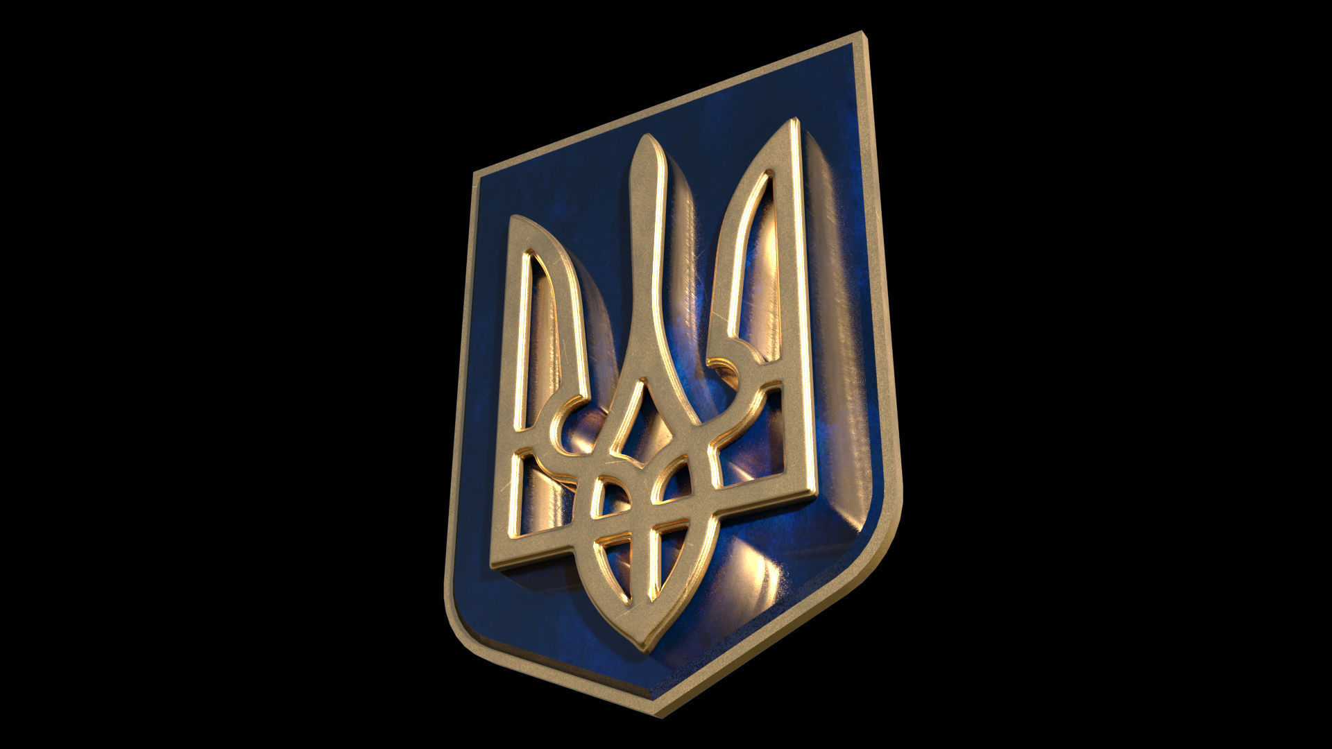 State emblem of Ukraine Coat of arms of Ukraine 3D model_1