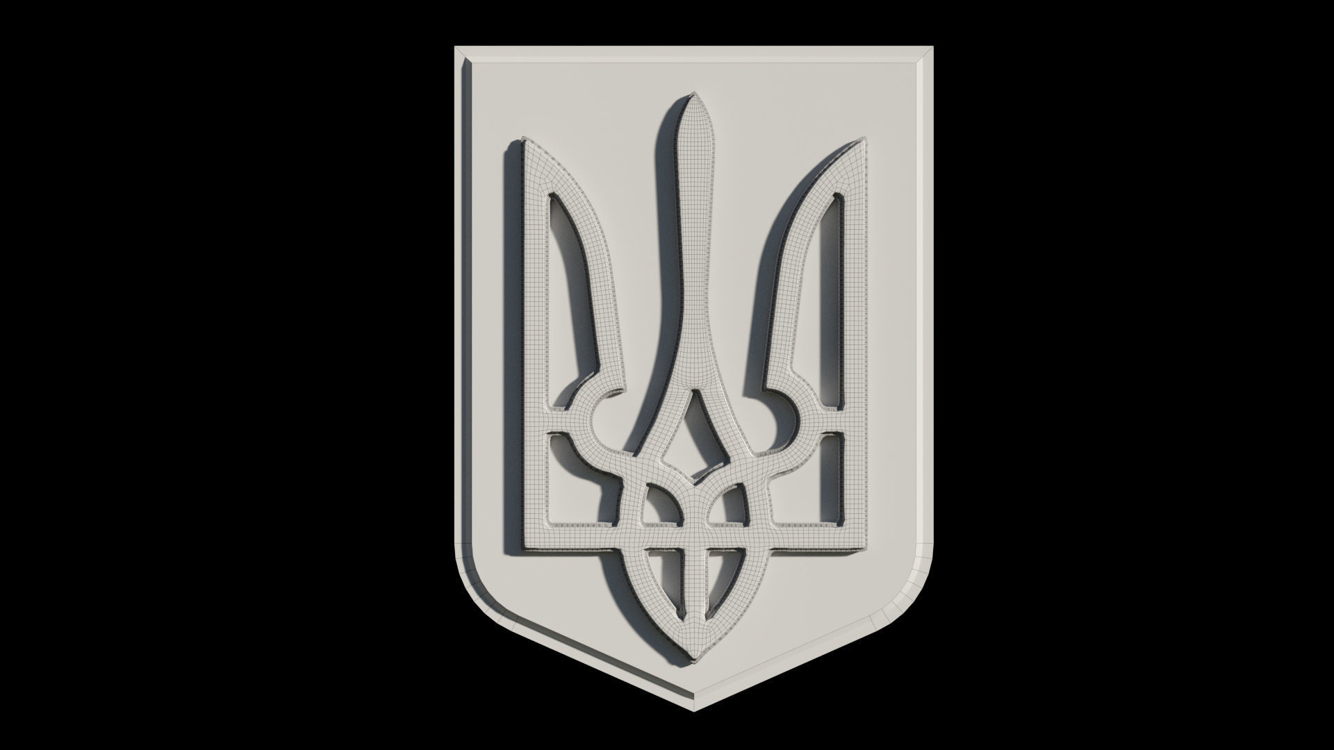 State emblem of Ukraine Coat of arms of Ukraine 3D model_2
