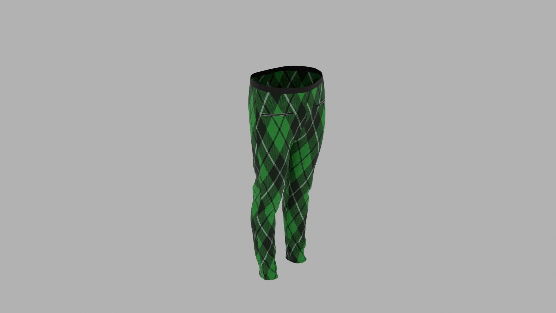 Pants mannequin wearing plaid Low-poly 3D model_6