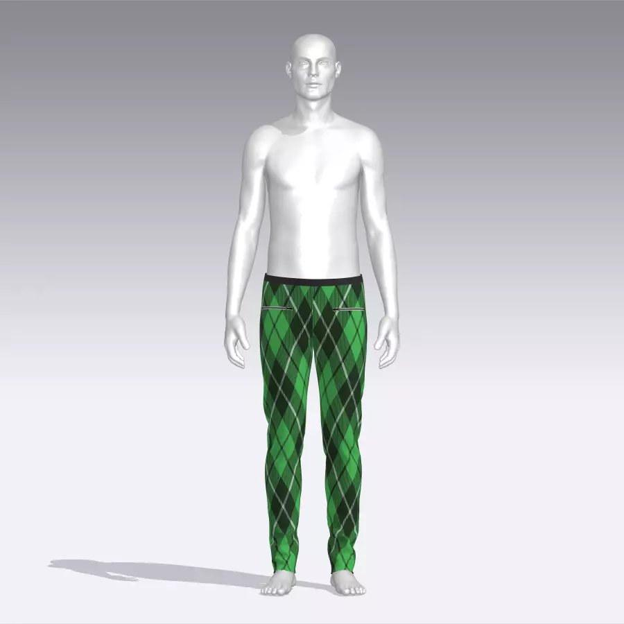 Pants mannequin wearing plaid Low-poly 3D model_0
