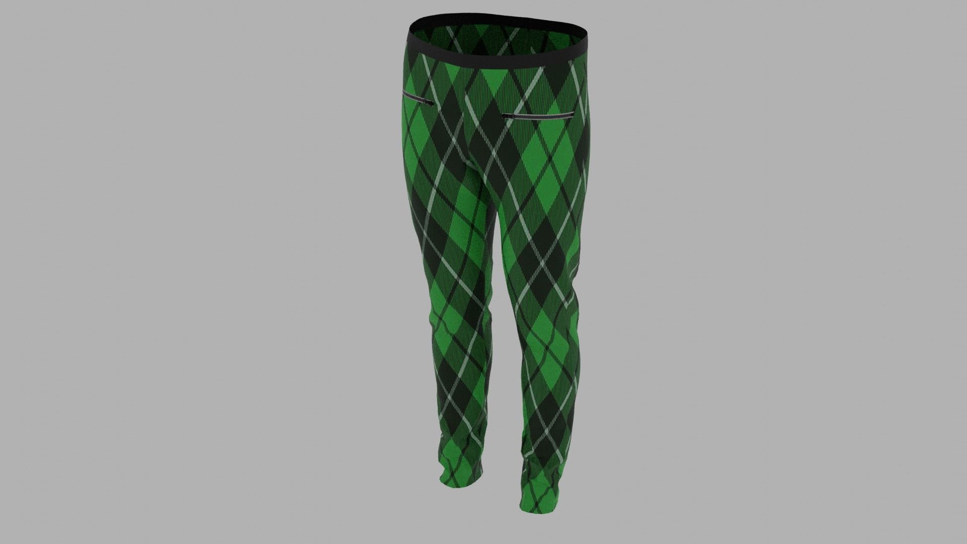 Pants mannequin wearing plaid Low-poly 3D model_5
