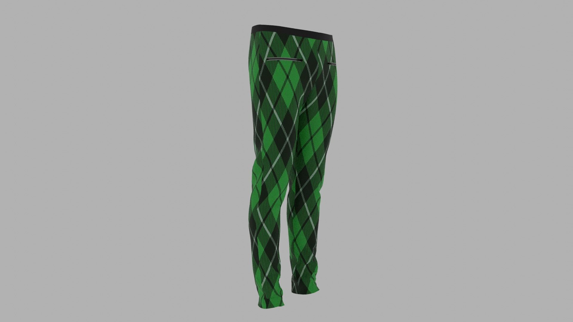 Pants mannequin wearing plaid Low-poly 3D model_3