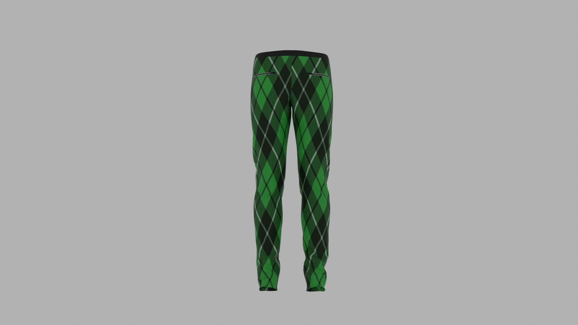 Pants mannequin wearing plaid Low-poly 3D model_7