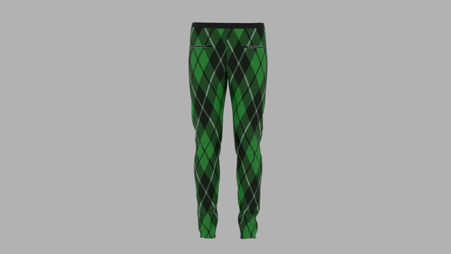 Pants mannequin wearing plaid Low-poly 3D model_1