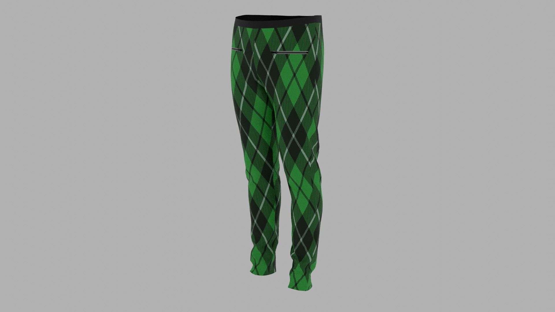 Pants mannequin wearing plaid Low-poly 3D model_2