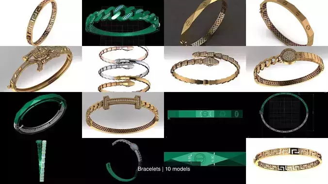 Bracelets 3D Model Collection