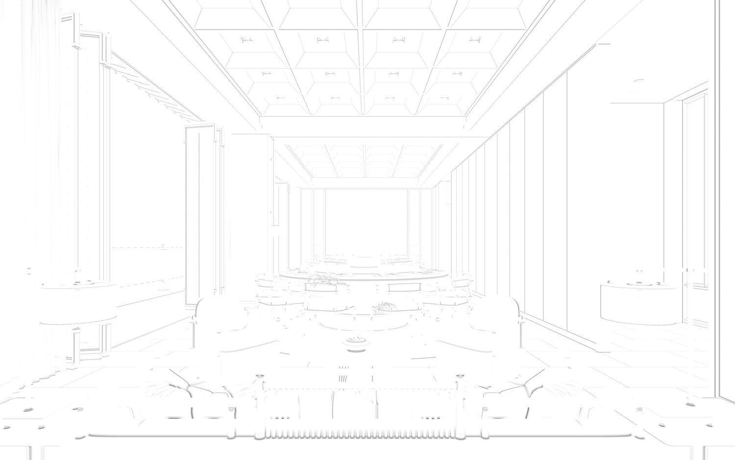 Chinese Mountain View Restaurant 3D model_3