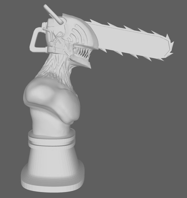 Chainsaw Man Bust 3D print model 3D print model_2