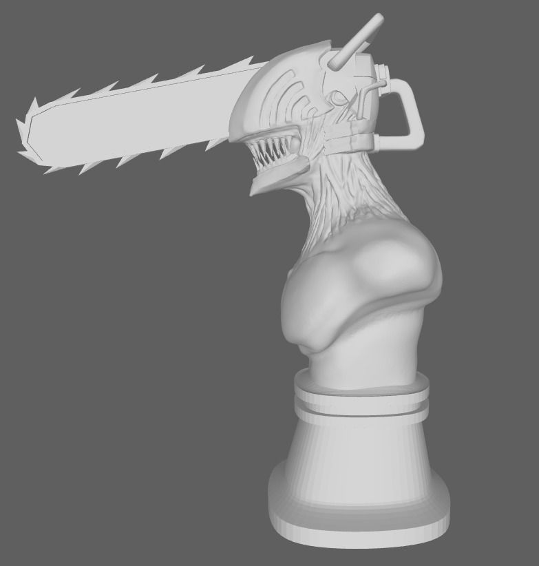 Chainsaw Man Bust 3D print model 3D print model_4