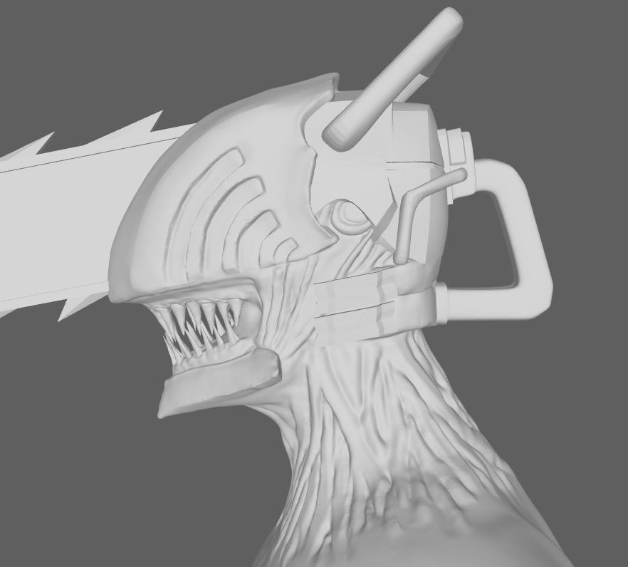 Chainsaw Man Bust 3D print model 3D print model_5