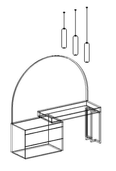 Makeup Table with Mirror 3D model_3
