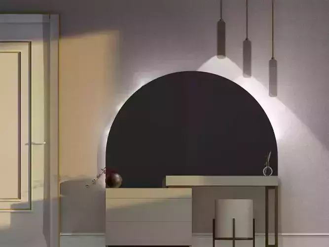 Makeup Table with Mirror