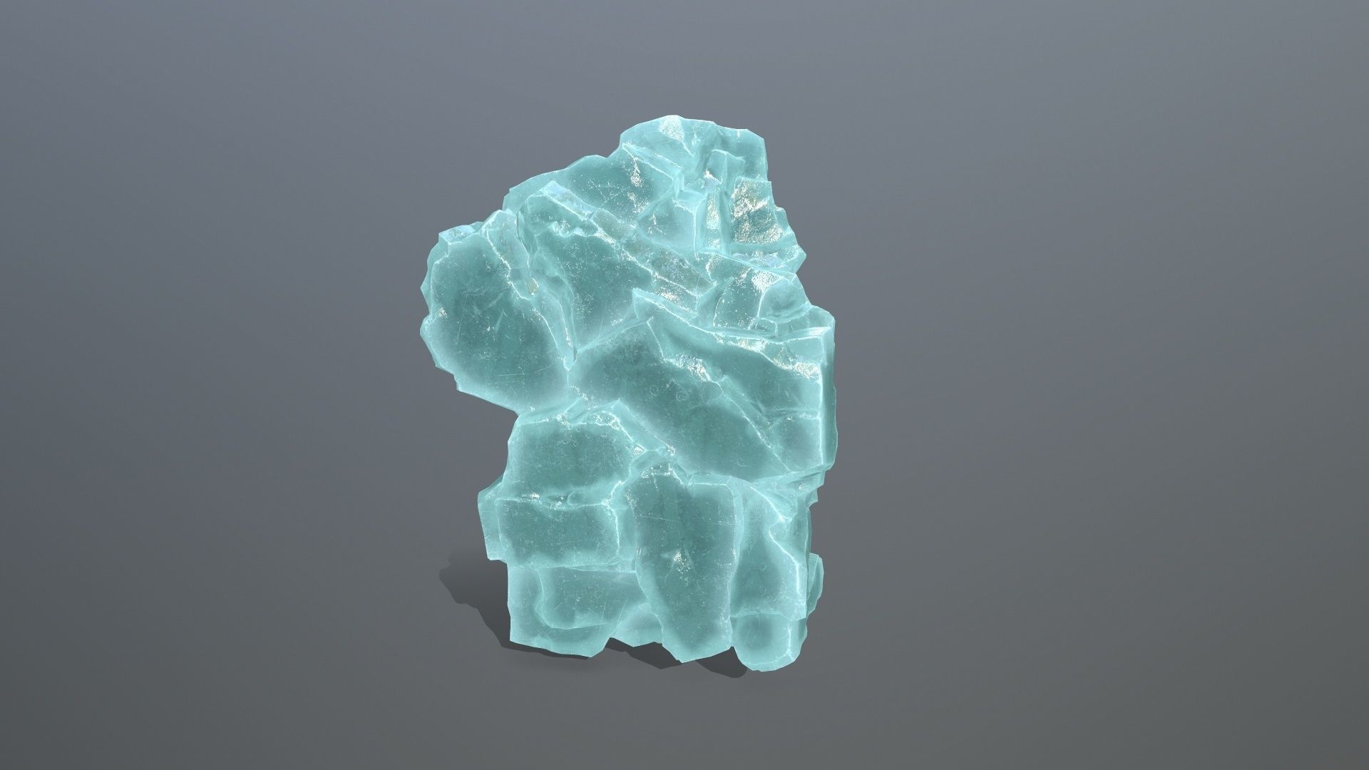 Stone piece of turquoise rock Low-poly 3D model_13