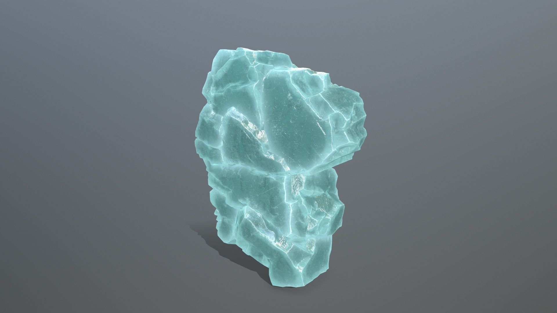 Stone piece of turquoise rock Low-poly 3D model_10