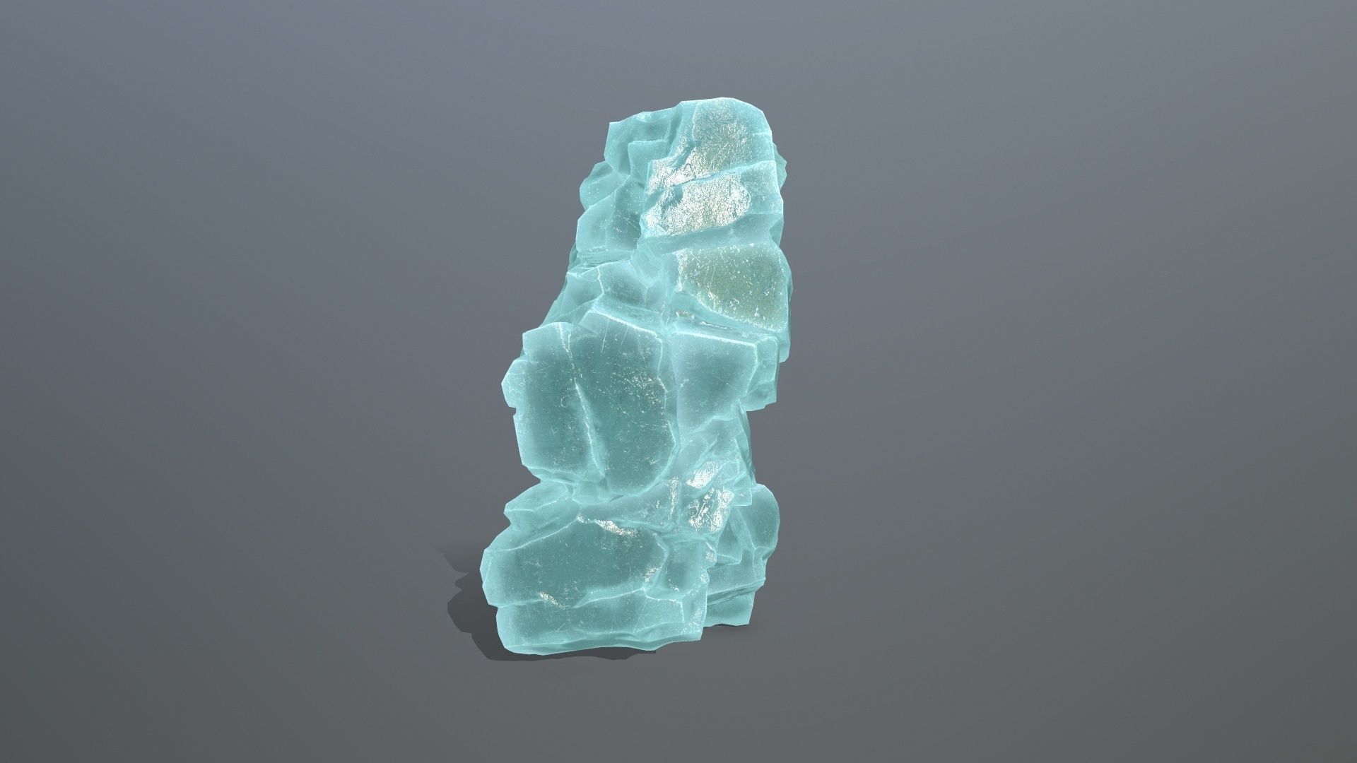 Stone piece of turquoise rock Low-poly 3D model_12